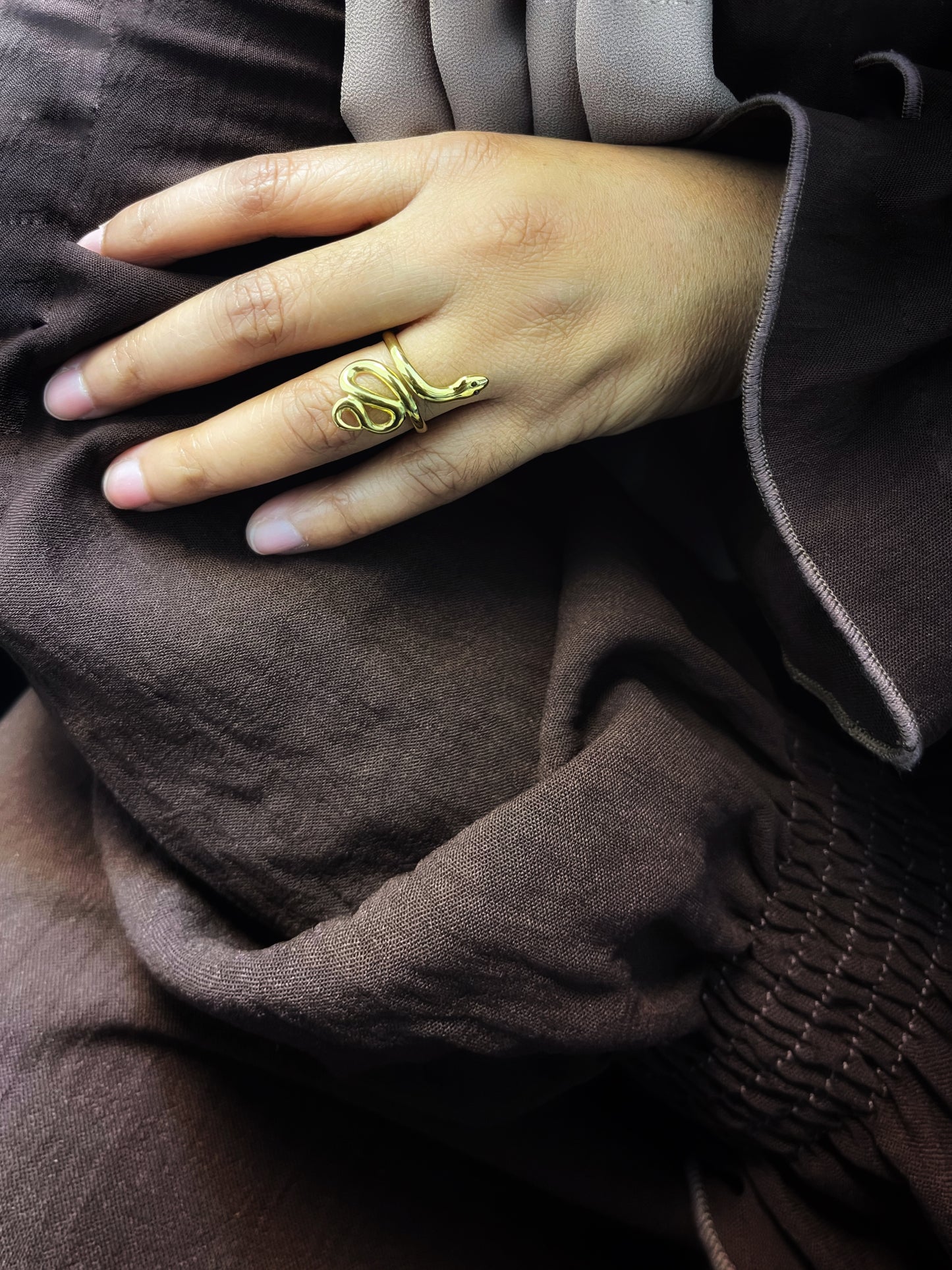 Adjustable snake ring - Gold & Silver