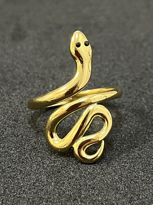 Adjustable snake ring - Gold & Silver